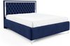 MEBLINI Polsterbett 160x200 mit Lattenrost und Matratze – ARONA SILVER – Blau Samt – Doppelbett mit Bettkasten - Stauraumbett - Kopfteil Bett mit Stauraum Bild 2