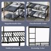 Merax Etagenbett, 90x200cm&140x200cm Doppelbett Eisenbett, Dreistufige Leiter, Stabiler Lattenrost, Mehrbettkonfiguration, Schwarz Bild 5