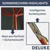 Sonnenschirm aus Holz ANNA Grün HxB 258x300cm Sonnenschirm 300 cm Kurbelschirm Standschirm Sonnenschutz Gartenschirm Balkonschirm klassisch Bild 3