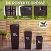 Casaria Poly Rattan Blumentopf mit Wasserabfluss Braun - 3er Set Bild 3