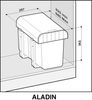 EKOTECH Abfallsammler ALADIN 15 (1x15) Liter mit Vollauszug, Orion Grey / ab 40 cm Schrankbreite / Abfalleimer Bild 2