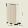 SONGMICS Mülleimer Küche 50 L, Tretmülleimer mit Softclose-Deckel, herausnehmbarer Inneneimer, Stahl, 15 Müllbeutel, creme Bild 5