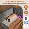 Sofabett, Polstertes Einzelbett mit hydraulischem Stauraum USB Type-C Ladestation Holzlattenrost, Samt, Grau, 90x190cm Bild 4