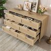 Merax Sideboard mit 6 Schubladen in Rattanoptik (1 St), Kommode Anrichte Buffetschrank aus Naturholz mit Stauraum, 120x75x40cm Bild 2