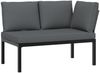vidaXL 4-tlg. Garten-Sofagarnitur mit Kissen Schwarz Aluminium 3283692 Bild 3
