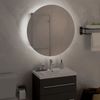 vidaXL Badezimmerschrank mit Rundem Spiegel & LED Grau 47x47x17,5 cm 345585 Bild 3