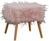 KAWOLA Hocker Fell FYNN Flokati Fellhocker rosa 45 x 42 x 42 cm Bild 3