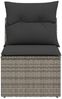 vidaXL Gartensofa ohne Armlehnen mit Kissen Grau Poly Rattan 366112 Bild 4