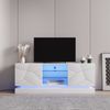 TV-Schrank, 160x38,5x60 cm, mattweißer TV-Schrank mit verstellbarem Fach & Silent Hinges Bild 3