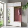 Garderoben-Set Aura Version 3:Kleiderschrank mit Polsterpaneelen, Schuhschrank, Hängeschrank Eingangsbereich (weiß/Artisan-Eiche /Trinity 23), 225 x 40 x 140 cm Bild 2