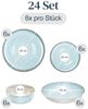 PURE LIVING INTERIOR DESIGN Geschirr-Set Steingut Geschirrset 6 Personen Ibiza 24 tlg. TESTSIEGER, Traumhaftes (24-tlg), 6 Personen, Steingut, Mediterrane Handwerksoptik, Reaktive Glasur – jedes Stück einzigartig… Bild 2