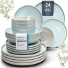 PURE LIVING INTERIOR DESIGN Geschirr-Set Steingut Geschirrset 6 Personen Ibiza 24 tlg. TESTSIEGER, Traumhaftes (24-tlg), 6 Personen, Steingut, Mediterrane Handwerksoptik, Reaktive Glasur – jedes Stück einzigartig… Bild 4