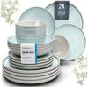 PURE LIVING INTERIOR DESIGN Geschirr-Set Steingut Geschirrset 6 Personen Ibiza 24 tlg. TESTSIEGER, Traumhaftes (24-tlg), 6 Personen, Steingut, Mediterrane Handwerksoptik, Reaktive Glasur – jedes Stück einzigartig… Bild 5