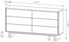 Masseno Kommode TRAVE 153,5 cm Sideboard mit 6 Schubladen Eichefarben Bild 4