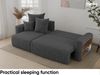 MEBLINI Schlafcouch mit Bettkasten - 238 x 142 x 73 cm - Dunkelgrau Cordstoff - SOLARIS - Kleines Ecksofa mit Schlaffunktion - Sofa mit Relaxfunktion und Kissen - Kleine Couch L-Form - Eckcouch Bild 5