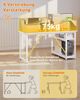 HOMALL Eckschreibtisch 100/120L Form mit Ablagefächern, 2 Tier DIY Lagerregalen Computertisch (140 x 50 x 75/B0 cm groBer Gaming- Tisch mit zwei Ablageflachen, einer abnehmbaren Trennwand zum Selberbauen und Kopfhorer-/Becherhaltern), Schreibtisch,PC T... Bild 3