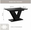 Home Collective Esstisch ausziehbar Tisch Küchentisch Esszimmertisch Ausziehtisch (Esszimmer Küche Wohnzimmer Esstisch erweiterbar), modernes Design mit V-Gestell 120-160x80 cm Schwarz Marmor-Optik Bild 4