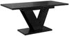 Home Collective Esstisch ausziehbar Tisch Küchentisch Esszimmertisch Ausziehtisch (Esszimmer Küche Wohnzimmer Esstisch erweiterbar), modernes Design mit V-Gestell 120-160x80 cm Schwarz Marmor-Optik Bild 2