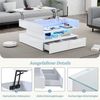 BlingBin Couchtisch Wohnzimmertisch aus Hochglanz, Sofatisch mit LED-Beleuchtung (Beistelltisch, Sofatisch, 1-St, 80 x 80 x 45 cm Kaffeetisch mit Verstecktem Stauraum und 2 Schubladen), Sofatisch mit LED-Leuchten,Hochglanz-Wohnzimmer-Beistelltisch Bild 4