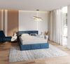 FDM Polsterbett Bettrahmen Bettgestell - MADE IN EU - mit hochwertigem Velours Bezug (verfügbar 90x200 120x200 140x200 160x200 180x200cm, Bettrahmen, Bett, Optional mit Matratze bestellbar, mit großen gepolsterten Kopfteil, mit Bettkasten zum aufklappe... Bild 2