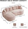 Flieks Modulares L-Form Cloud Sofa, extra tiefe Sitzfläche, breit gepolstert, mit Chaiselongue rechts & Kissen, kein Aufbau nötig, Chenille, Rosa Bild 4