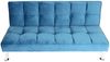 Sofa HWC-K21, Klappsofa Couch Schlafsofa, Nosagfederung Schlaffunktion Liegefläche 181x107cm ~ Samt, blau Bild 4