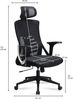 Bürostuhl Schwarz Mesh ergonomisch höhenverstellbar mit Kopfstütze & Lendenwirbelstütze Bild 4