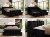 Boxspringbett NIRA KING, Doppelbett mit Fußteil, 7-Zonen Multipocket-Matratzen und Topper, Schlafzimmerbett - 160 x 200 cm - Schwarz Plüsch - H3 Bild 2