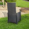 Garten hochlehner Sessel + Kissen Stuhl Balkon Sitzmöbel Rattansessel schwarz Bild 3