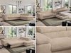 Ecksofa, L-form mit Schlaffunktion, verstellbaren Kopfstützen, Bettkasten - PEDRO - Beige Plüsch - rechts Bild 2