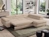 Ecksofa, L-form mit Schlaffunktion, verstellbaren Kopfstützen, Bettkasten - PEDRO - Beige Plüsch - rechts Bild 5