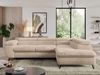 Ecksofa, L-form mit Schlaffunktion, verstellbaren Kopfstützen, Bettkasten - PEDRO - Beige Plüsch - rechts Bild 3