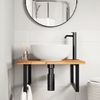 Waschbeckenregal Wandmontage Stahl und Akazienholz 3302881 Bild 3