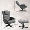 HOMCOM Relaxsessel mit Hocker Fernsehsessel mit Verstellbar Rückenlehne (Relaxsessel mit Hocker, 2-St, TV-Sessel), mit Samtoptik für Wohnzimmer, Dunkelgrau Bild 3