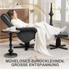 HOMCOM Relaxsessel mit Hocker Fernsehsessel mit Verstellbar Rückenlehne (Relaxsessel mit Hocker, 2-St, TV-Sessel), mit Samtoptik für Wohnzimmer, Dunkelgrau Bild 4