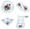 Westernlifestyle Tischdecke Roter Klatschmohn Tischläufer Mitteldecke gestickt weiss Satinoptik Bild 4