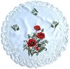 Westernlifestyle Tischdecke Roter Klatschmohn Tischläufer Mitteldecke gestickt weiss Satinoptik Bild 2