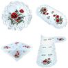 Westernlifestyle Tischdecke Roter Klatschmohn Tischläufer Mitteldecke gestickt weiss Satinoptik Bild 5