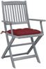 vidaXL Klappbare Gartenstühle 6 Stk. mit Kissen Massivholz Akazie 3065431 Bild 3