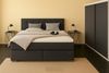 Boxspringbett TOM 180x200 cm mit Matratze und gepolstertem Kopfteil. Farbe Grau Bild 3
