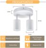 ZMH Deckenstrahler 2 Flammig Deckenleuchte Wohnzimmer: Modern Deckenlampe GU10 Strahler Rund Weiß Küchenlampe Flur Deckenspot Schwenkbar Innen Spot für Schlafzimmer Küche Ohne Leuchtmittel Bild 4