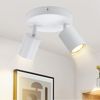 ZMH Deckenstrahler 2 Flammig Deckenleuchte Wohnzimmer: Modern Deckenlampe GU10 Strahler Rund Weiß Küchenlampe Flur Deckenspot Schwenkbar Innen Spot für Schlafzimmer Küche Ohne Leuchtmittel Bild 2