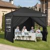 Pop Up Pavillon 3x3m mit 4 Seitenteilen, Wasserdicht Stabil Winterfest, Faltbar mit 4 Sandsäcke, Schwarz Bild 2