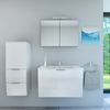 Badmöbel Set Gently 1 V2 L Weiß MDF Waschtisch 80cm ohne LED Beleuchtung Bild 2
