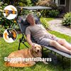 HOMECALL Gartenliege Sonnenliege mit Gesichtsöffnung und Sonnendach, klappbarer Liegestuhl, bis180 kg 200x70cm 4-Fach verstellbare Rückenlehne, 1 St, für Garten, Strand und Camping Bild 4