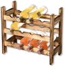 Weinregal - 3 Ablagereihen - Kiefernholz, geflammt Bild 1
