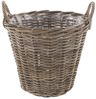 Rattan Pflanzkorb "Rustikal" rund Ø 45x40 cm groß, grau, Outdoor Blumentopf, Pflanzkübel, Pflanztopf für Draußen, Blumenkübel Bild 3