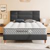 Ulife Polsterbett Jugendbett, Doppelbett mit Lattenrost & Kopfteil 140 x 200 cm (Packung, mit Matratze), Weiches Leinen, Robuste Holzlatten, Luxuriöse und stabile Füße Bild 3