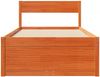 vidaXL Massivholzbett ohne Matratze Wachsbraun 90x200 Kiefernholz 846794 Bild 4
