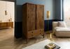 Kleiderschrank Mango 100x60x180 braun geölt / Griff schwarz LOS ANGELES #111 Bild 2